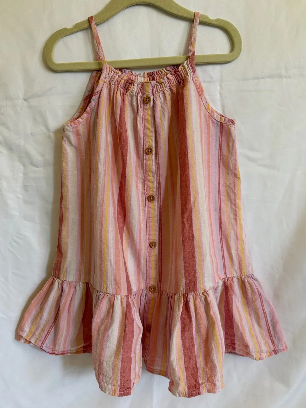 OshKosh B'gosh Pink Multi-Stripe Button-Front Sundress 3T